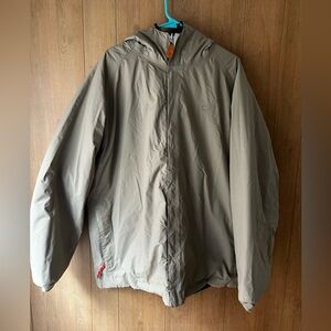 Timberland Dark Gray & beige Hooded Windbreaker Reversible Jacket